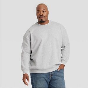 Goodfellow & Co Solid Heather Gray French Terry Cotton  Sweater